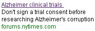 Joining Alzheimer's clinical trial? Then research Alzheimer's corruption